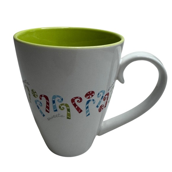 Starbucks Other - Starbucks 2005 Holiday Decal‎ Mug 16oz White Green Candy Cane Peppermint 192178